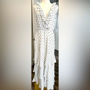 Lulus White Ruffle Maxi Dress – Size Large